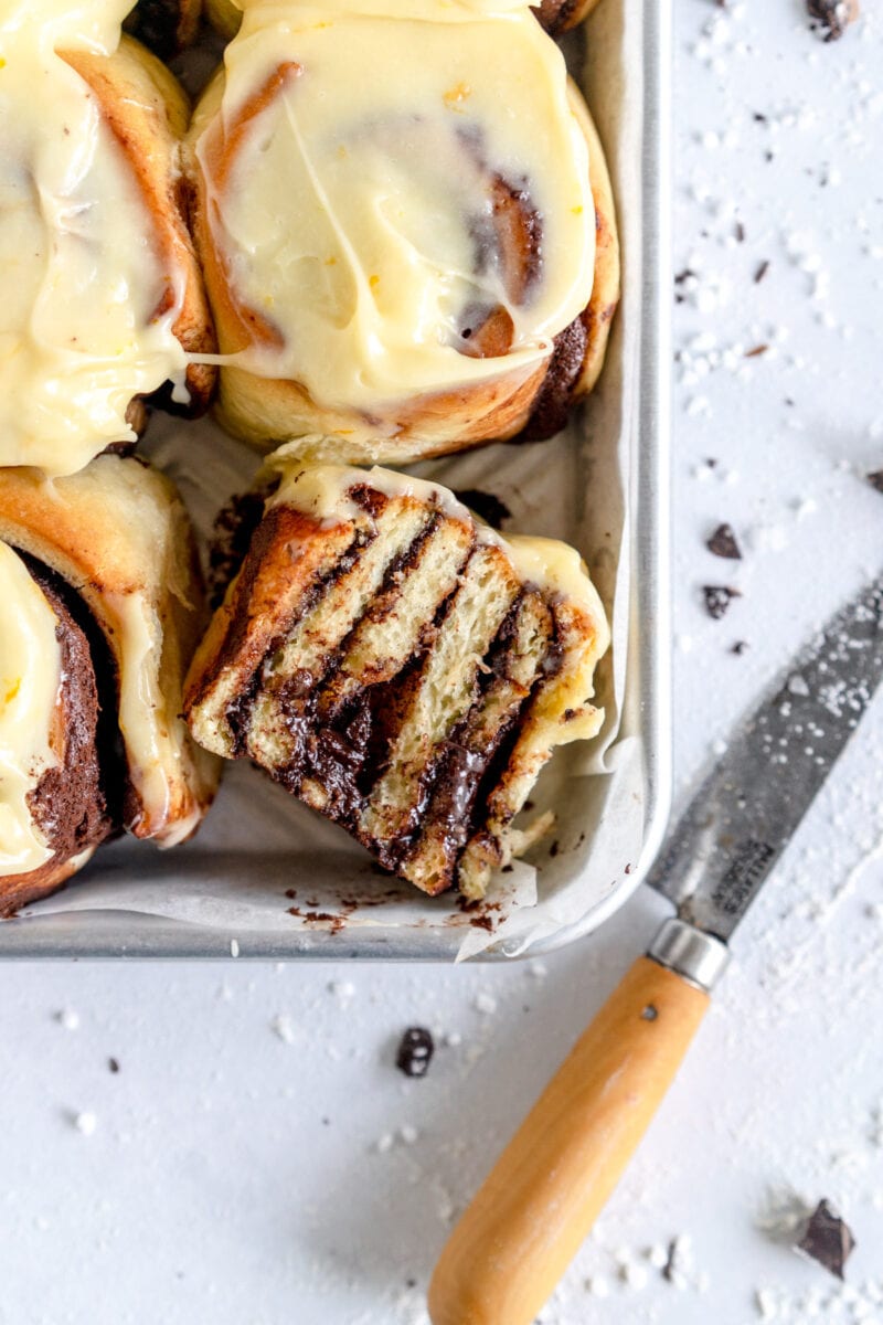 chocolate orange rolls inside shot