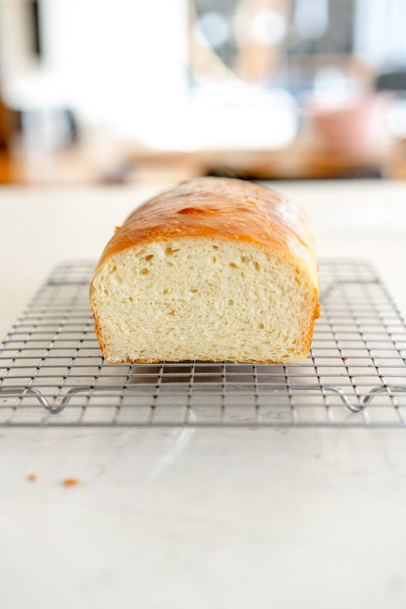 inside shot overproofed bread loaf