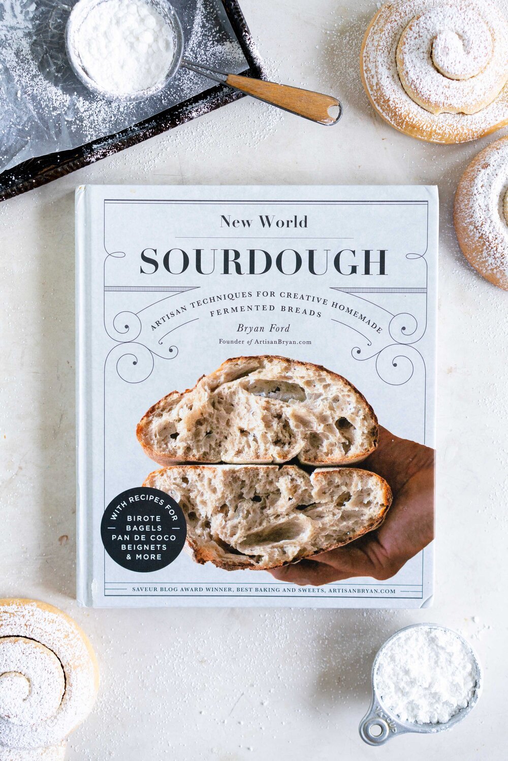 Sourdough Mallorcas from Bryan Ford's new book, New World Sourdough. These are a sourdough variation on Pan de Mallorca, and are sweet and lightly flavoured with lemon. They are the perfect sweet treat, and have the most amazing sourdough flavour.