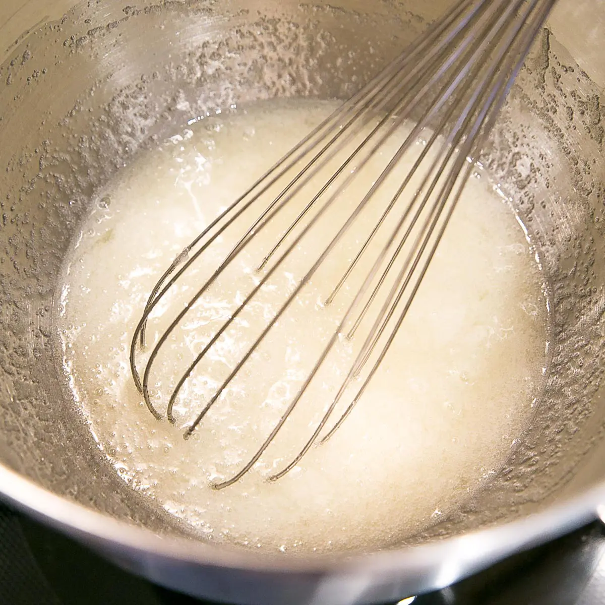 Egg and sugar mixture before cooking.