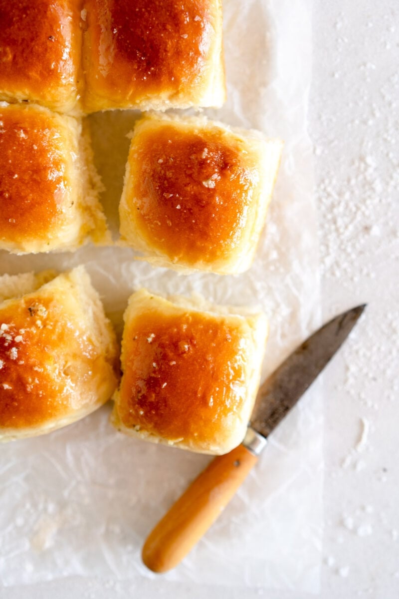 top down baked dinner rolls