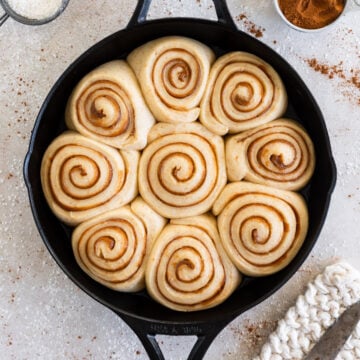 Sourdough cinnamon rolls ready to be baked