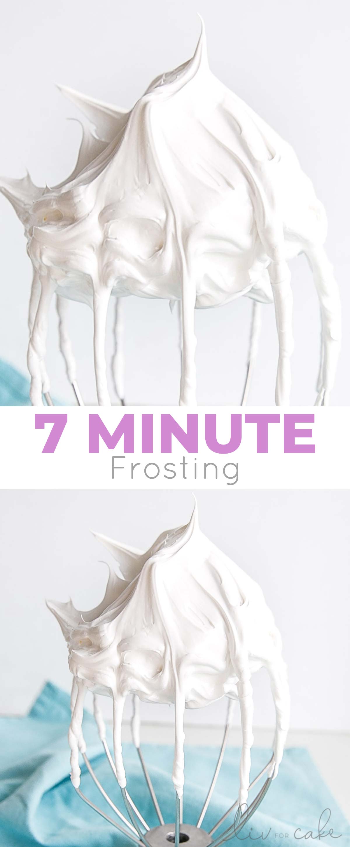 This old-fashioned 7 minute frosting recipe is light, delicious, and easy to make. A pure white frosting that's perfect for a variety of delicious desserts. | livforcake.com