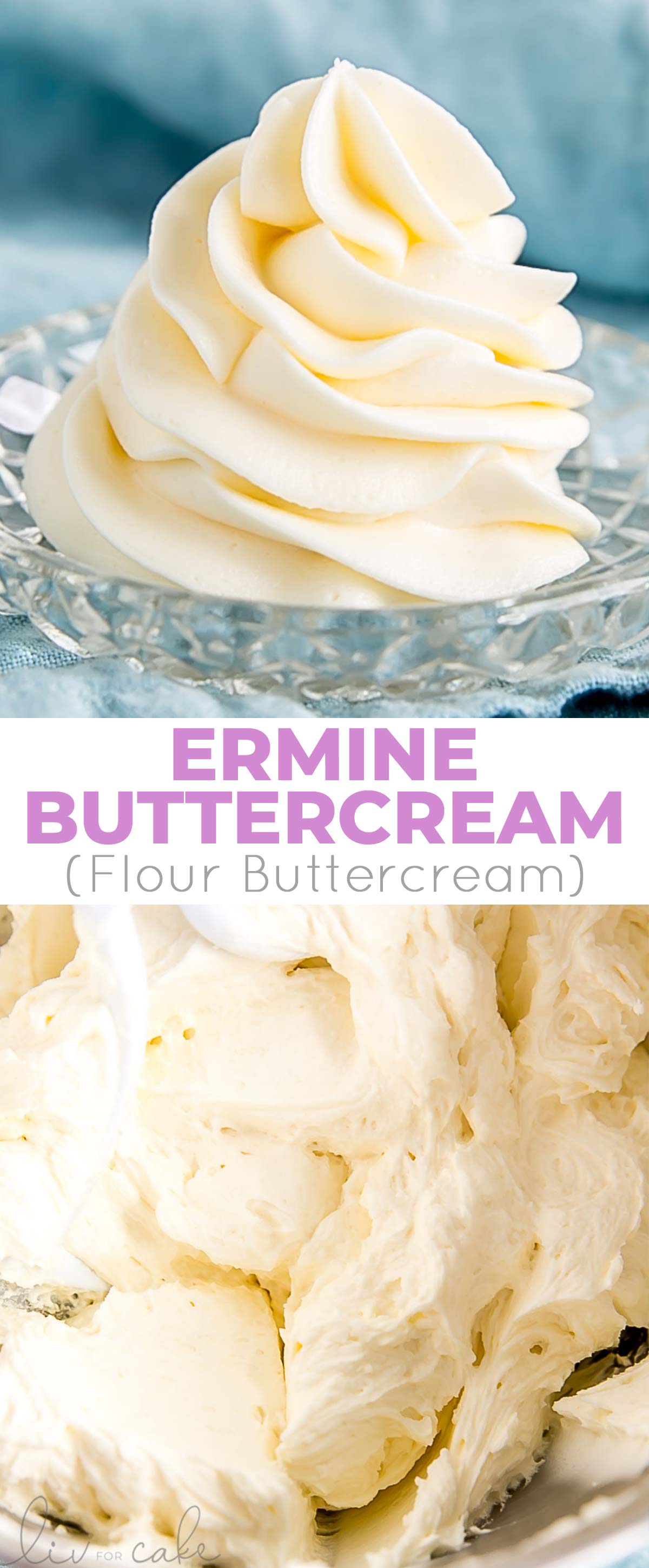 Ermine Frosting (also known as flour buttercream or heritage frosting) is an easy and delicious buttercream made with flour, sugar, milk, and butter. | livforcake.com