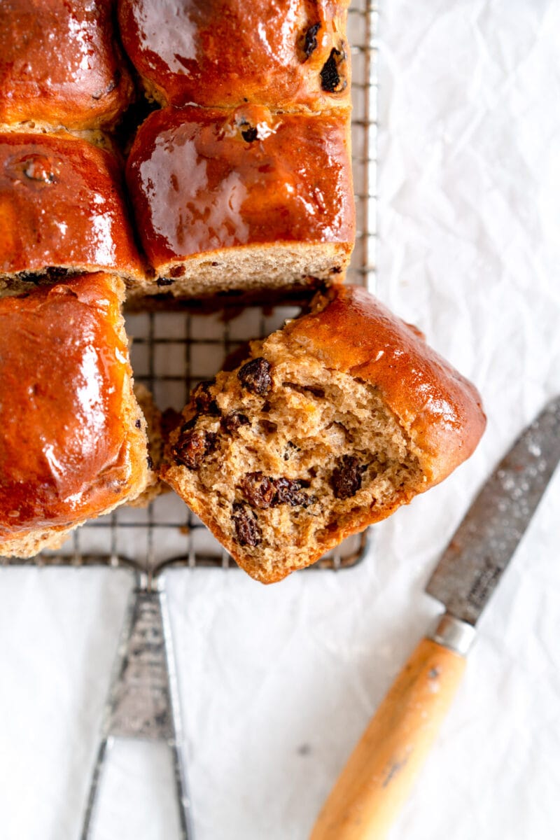 pulled apart cinnamon raisin bread